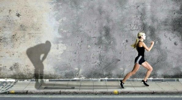 The daughter runs
